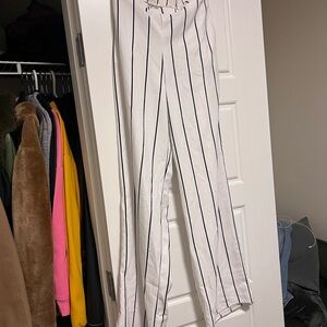 Urban Heritage White Top with Black Vertical Stripes